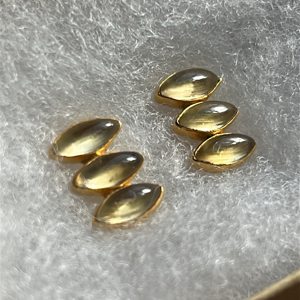 NWB Jane Diaz citrine triple marquis stud earrings